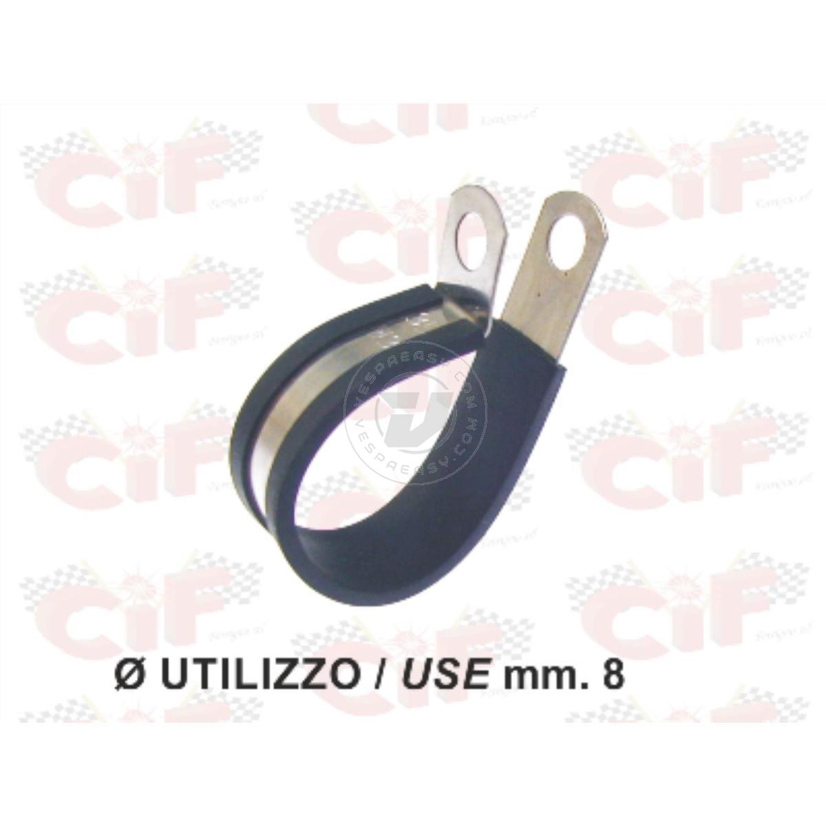 PASSACAVO IN ACCIAIO INOX + GOMMA ANTIVIBRANTE Ø mm.8