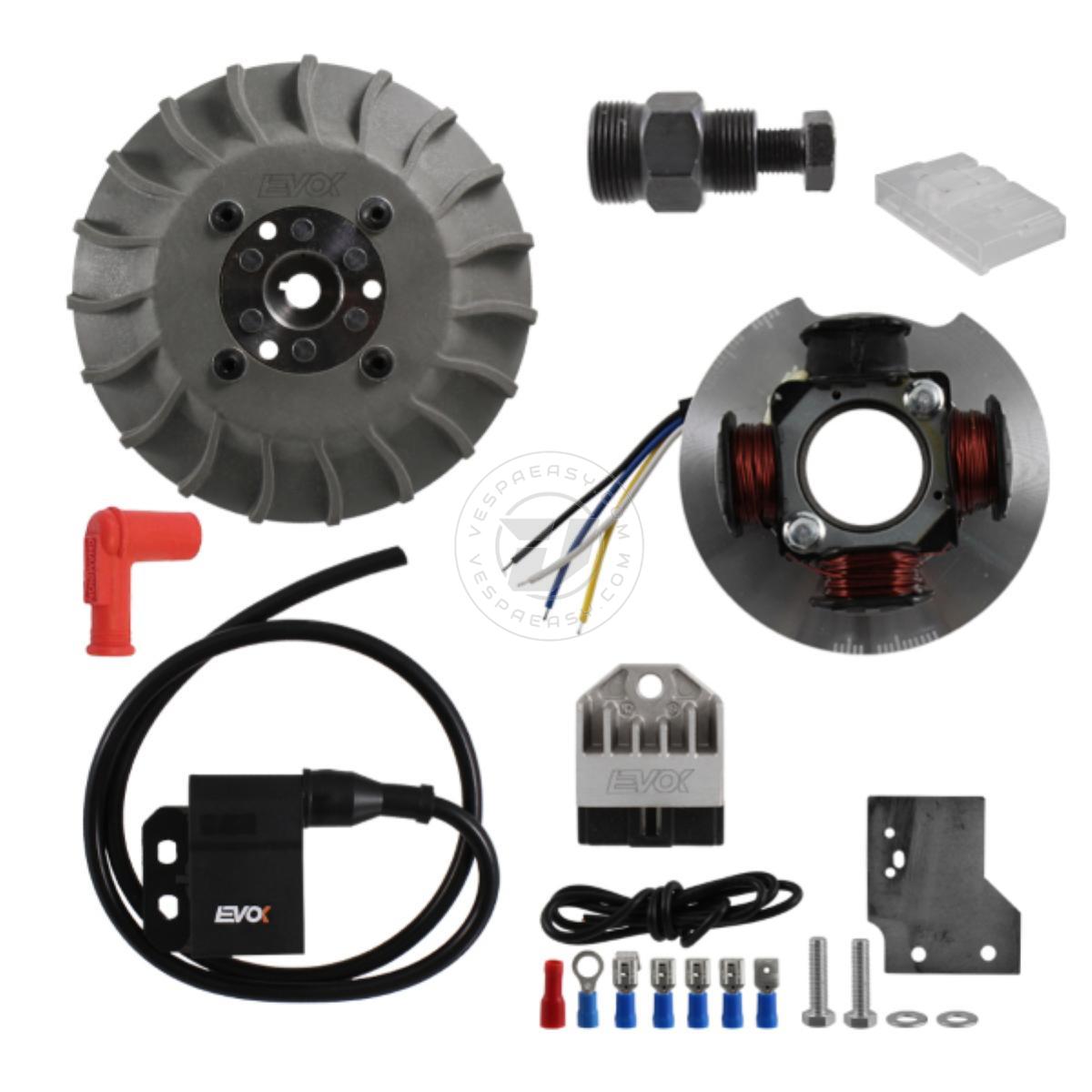 KIT ACCENSIONE ELETTRONICA EVOK PIAGGIO VESPA 50CC L/N/R/PK/PRIMAVERA/ET3 Ø19