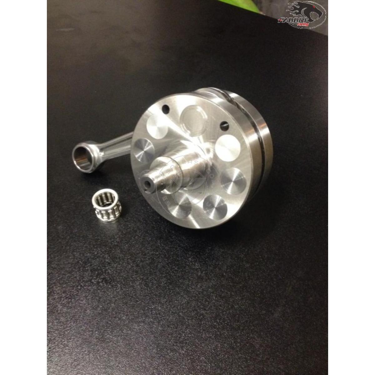 Albero motore FABBRI RACING volani tondi, cono 20, biella 105 dal pieno, corsa 51, Vespa 125 ET3 Primavera con carter Quattrini
