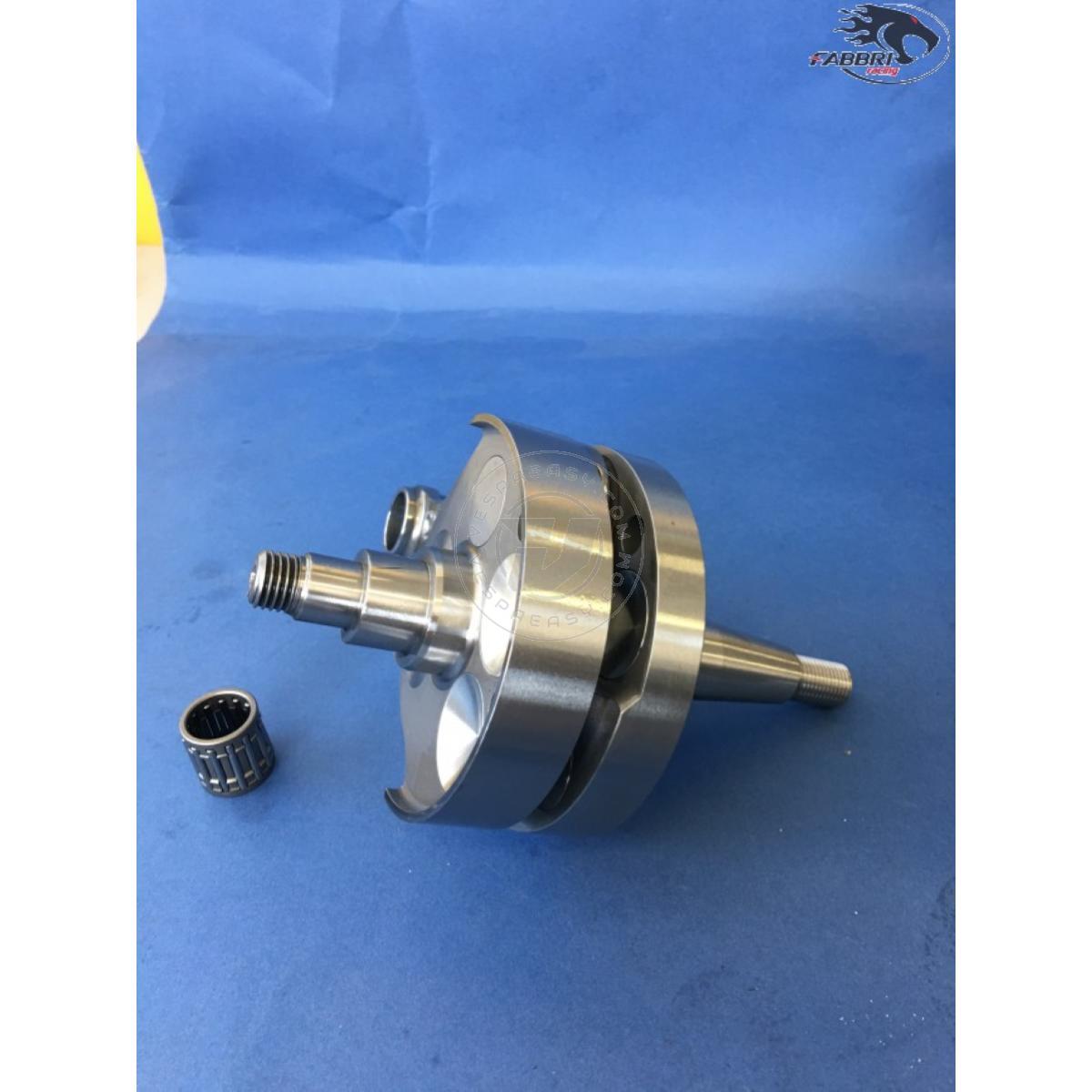 Albero motore FABBRI RACING volani tondi, cono 20, biella 102 dal pieno, corsa 51, Vespa 125 ET3 Primavera con carter Quattrini
