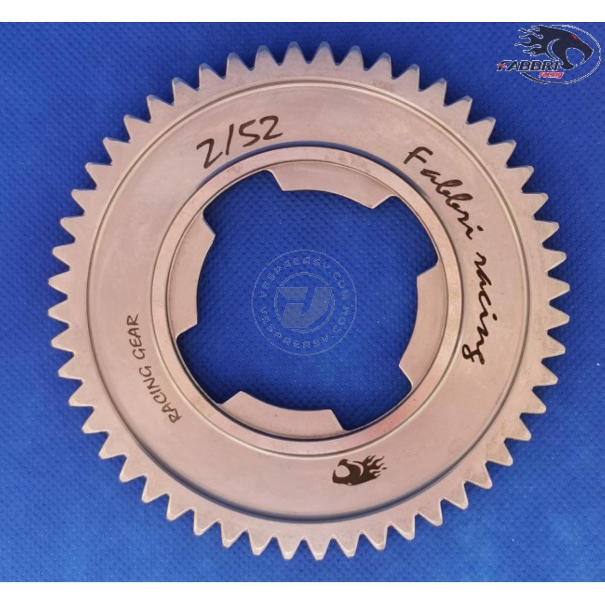 Ingranaggio 2a marcia z 52 FABBRI Racing per Vespa 50, 90, 125 ET3 Primavera, PK  FABBRI RACING