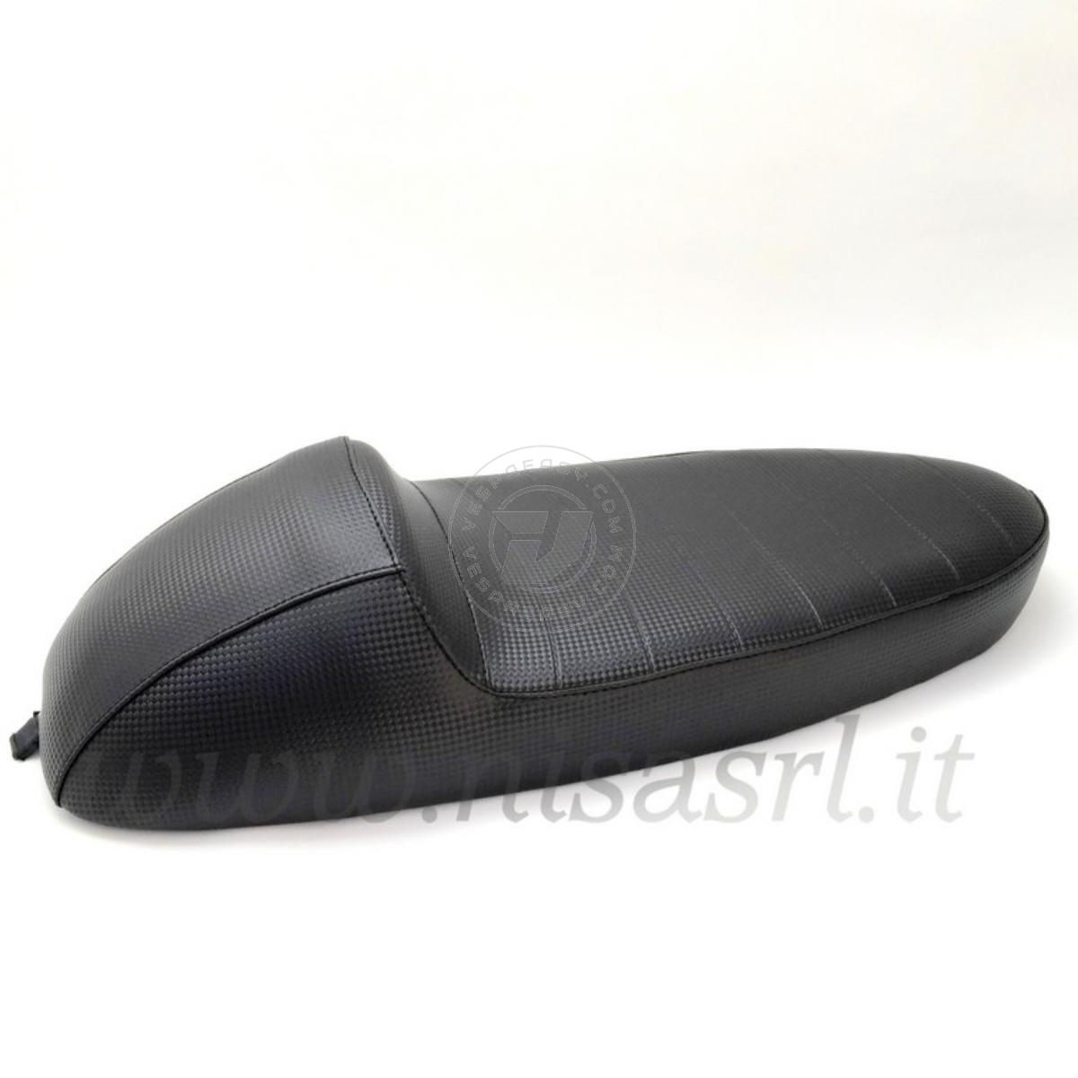Sella CORSA per Vespa 50, Special, Et3 Primavera in ABS - rivestita in skai nero carbonio