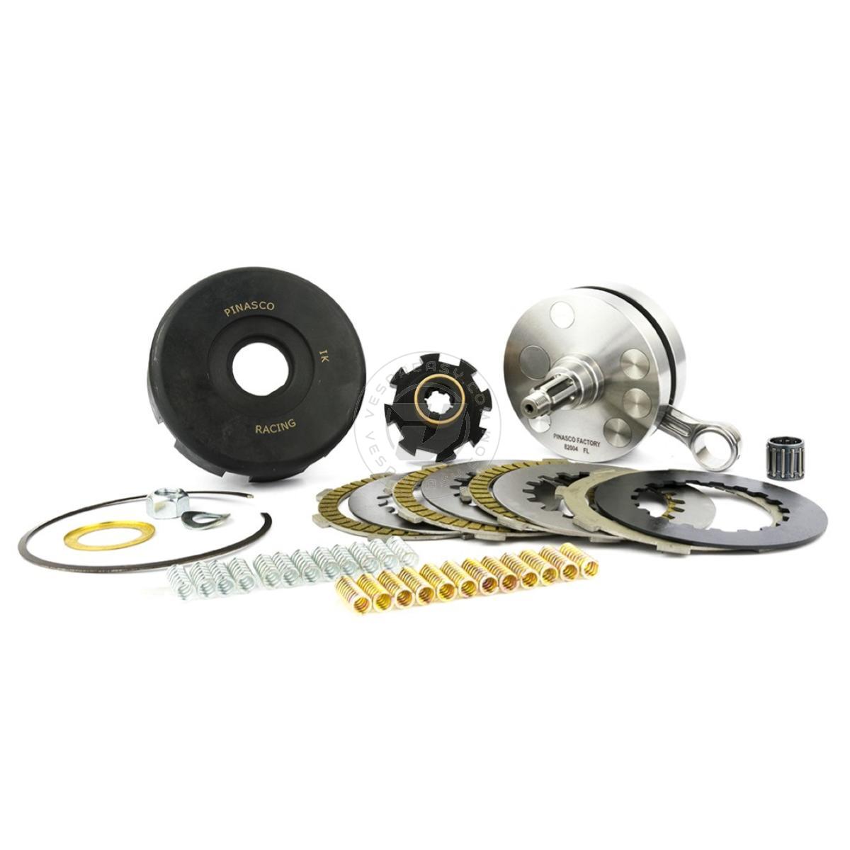 Kit albero + frizione PINASCO Racing Bull Clutch calettato Vespa Largeframe 215 57mm, biella 110, spalle 98