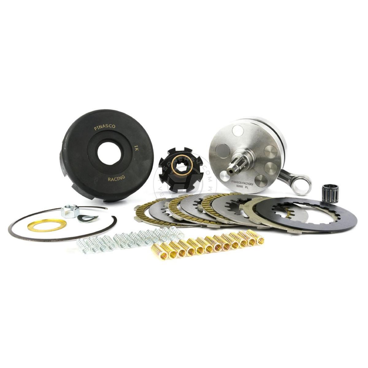 Kit albero + frizione PINASCO Racing Bull Clutch calettato Vespa Largeframe 225 60mm, biella 110, spalle 98