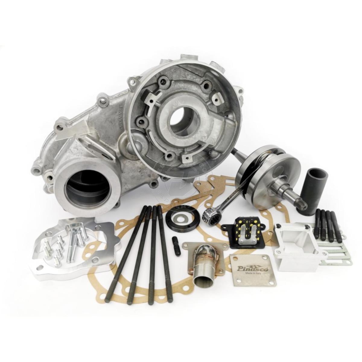 Kit CARTER MOTORE + ALBERO MOTORE PINASCO COMPLETO "SLAVE" VESPA FAROBASSO 4P 60mm