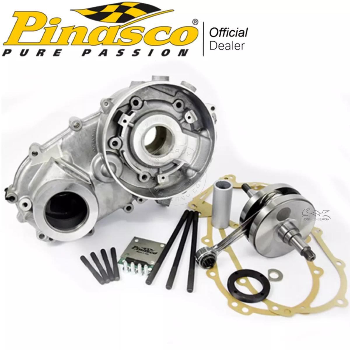 Kit CARTER MOTORE + ALBERO MOTORE PINASCO Vespa Smallframe corsa 51 DOPPIA VALVOLA