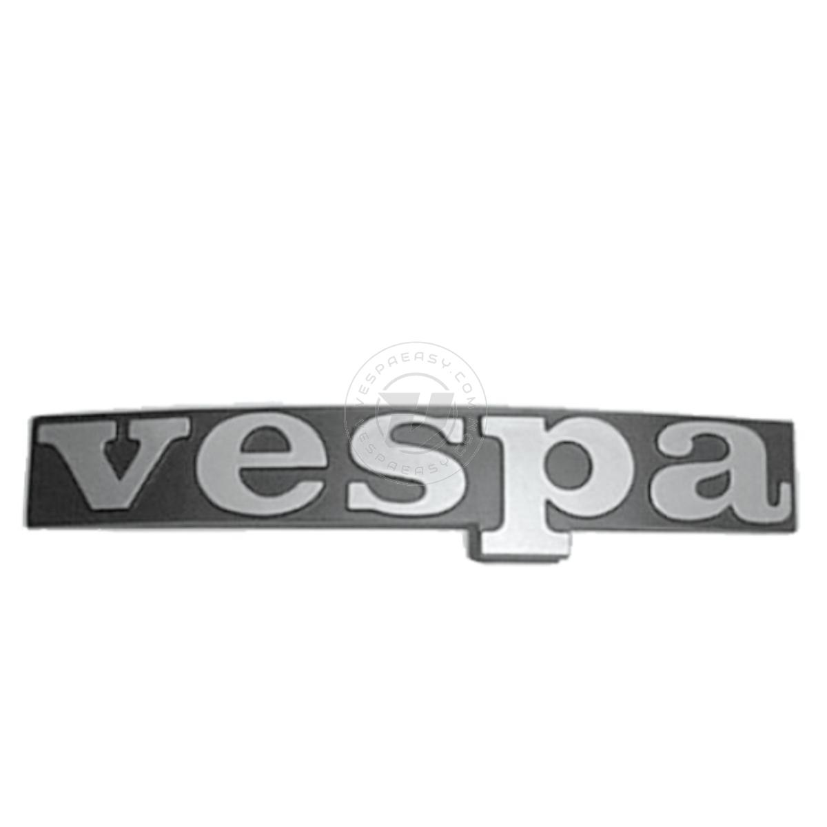 Targhetta ANTERIORE "VESPA" Vespa PX ARCOBALENO 125 150 200 mm.18x120 satinata