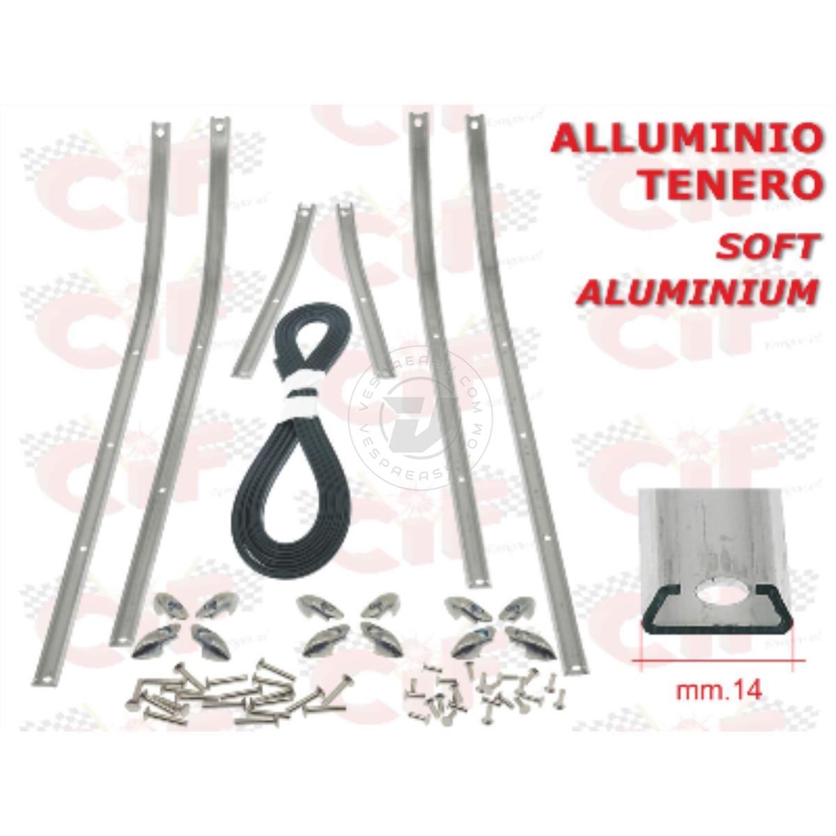 SR.STRISCIE PEDANA COMPLETA IN ALLUMINIO TENERO VESPA 50