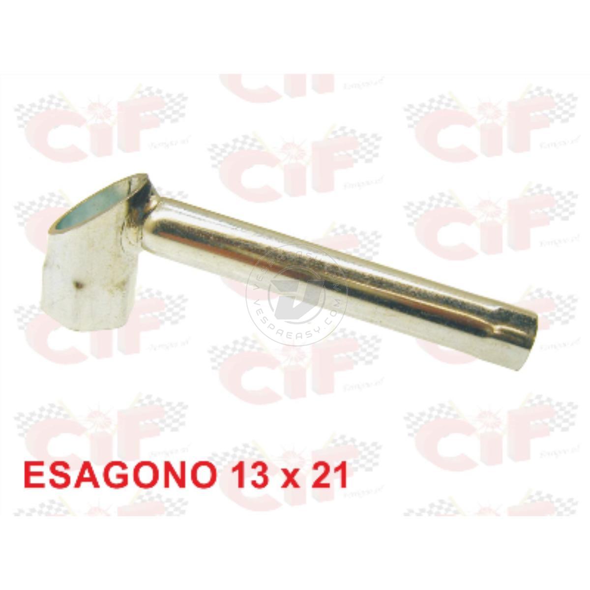 CHIAVE CANDELA ESAGONO 13x21 A PIPA