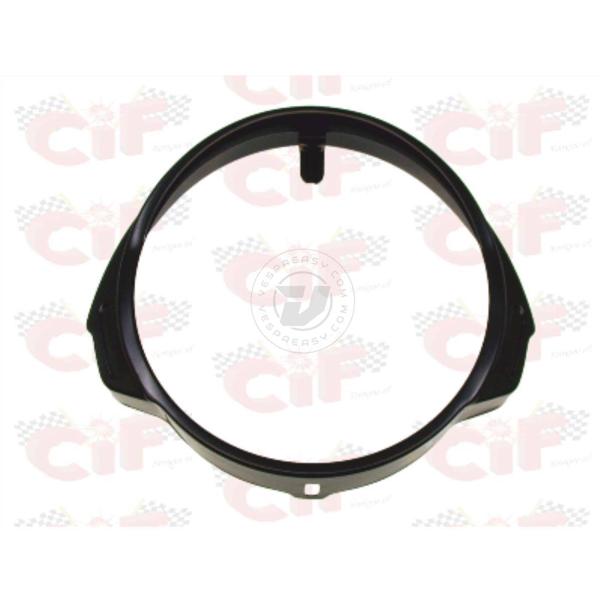 GHIERA FANALE IN FERRO NERA PER FANALE ANTERIORE VESPA PX PE