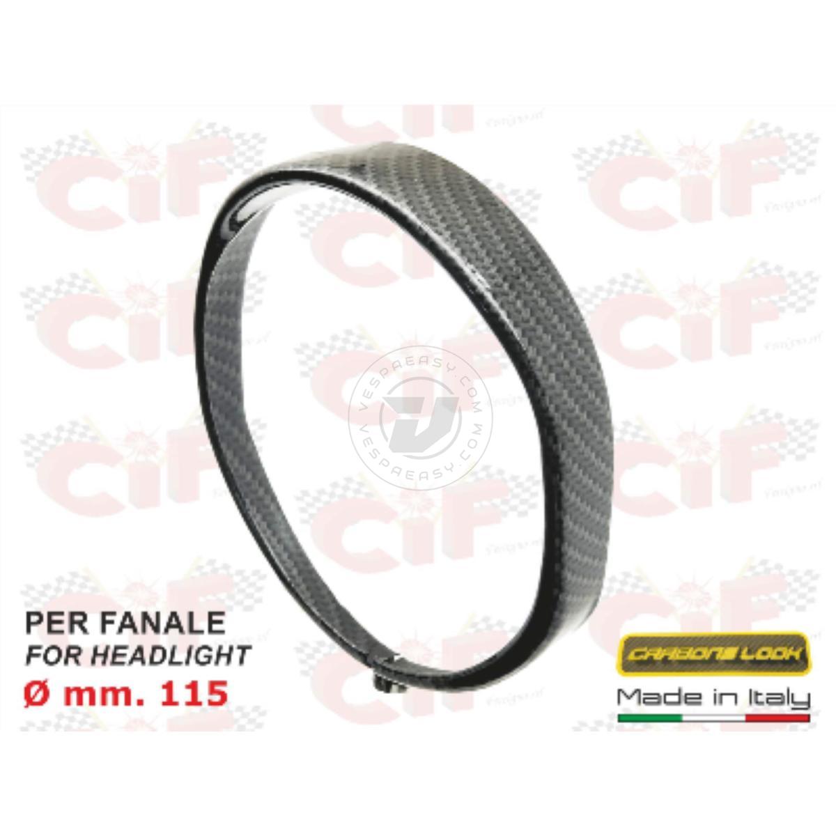 GHIERA FANALE IN ACCIAIO INOX "CARBONE LOOK" X FANALE ANT.