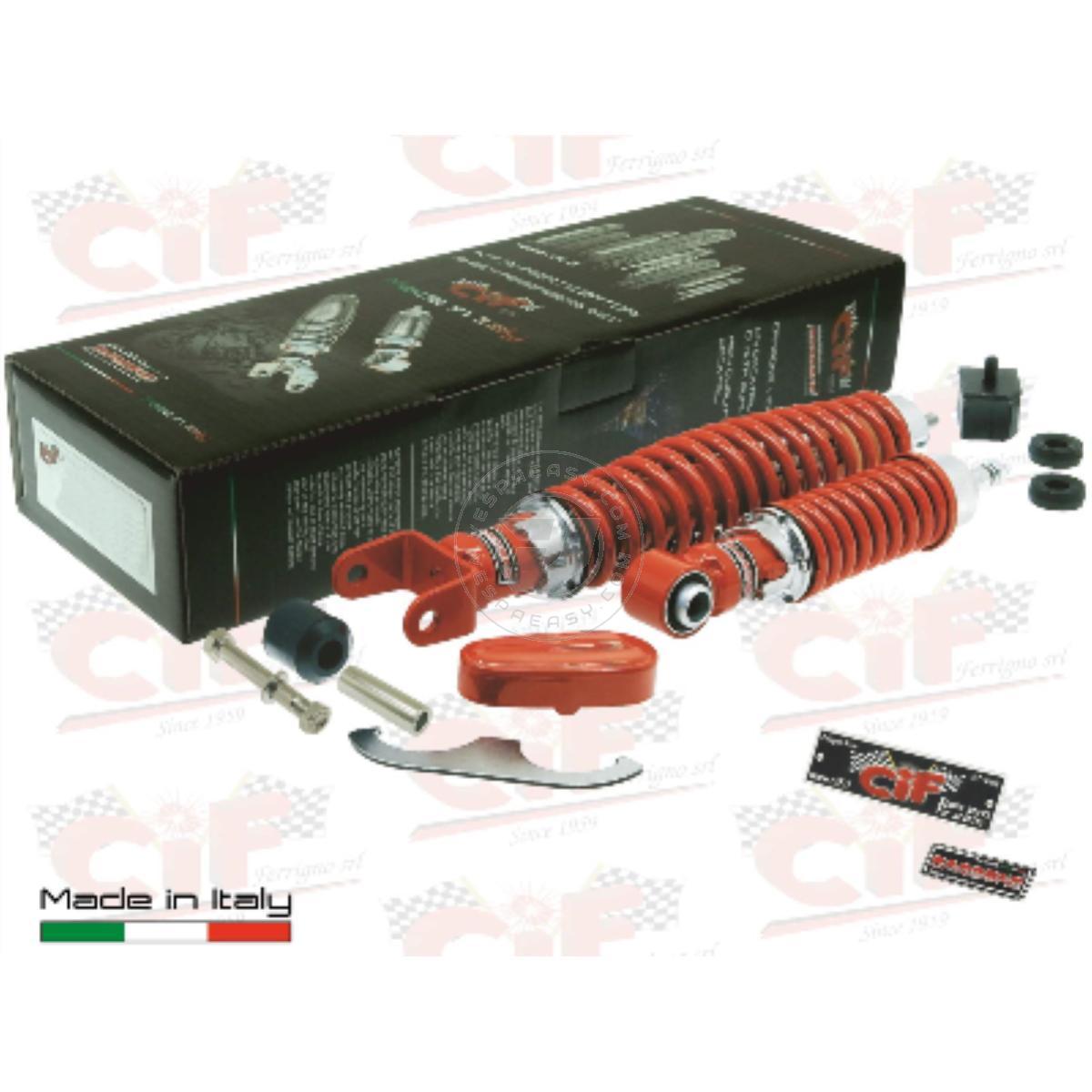 KIT "SPORT TUNING ROSSO" AMMORTIZZATORE ANTERIORE+POSTERIORE VESPA 50/90/125 PRIMAVERA