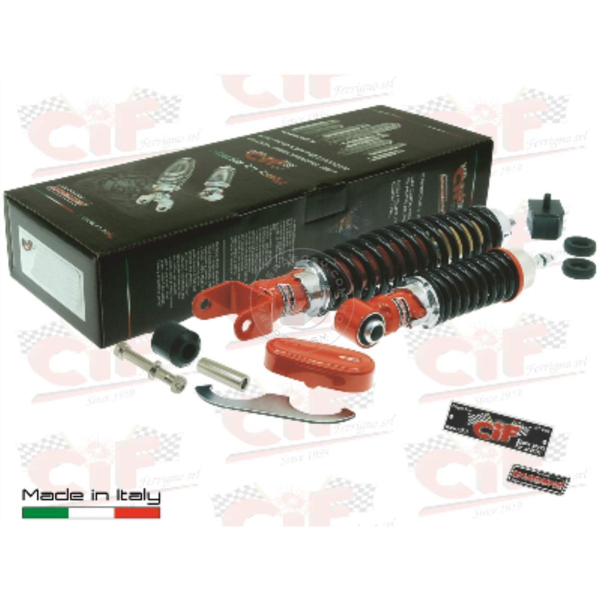 KIT "SPORT TUNING" - AMMORTIZZATORE ANTERIORE+POSTERIORE - VESPA 50/90/125 PRIMAVERA