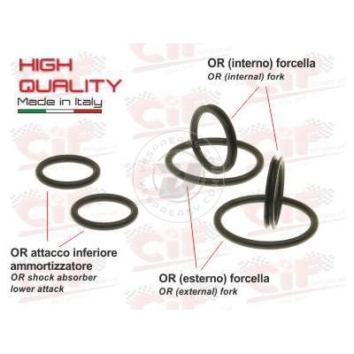 KIT ANELLI OR "HIGH QUALITY" (Nr. 6 pz.) PER MOZZO ANTERIORE (attacco forcella+attacco inferiore ammortizzatore)