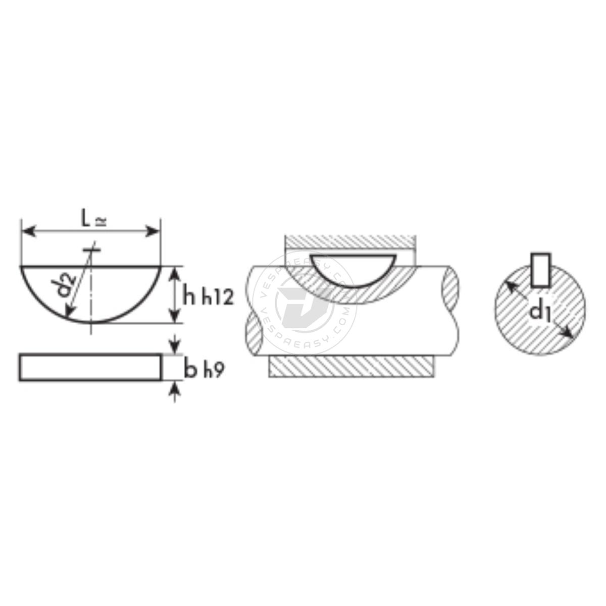 chiavetta MD RACING 3 X 3.7 X 10 INOX PER FRIZIONE VESPA E APE 