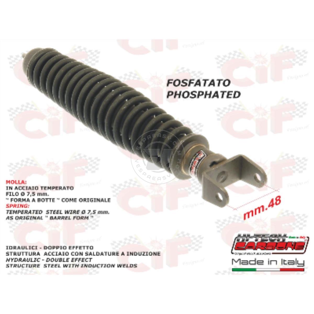 AMMORTIZZATORE POSTERIORE FOSFATATO VESPA 50-90-125-150-200 / PX PE / SPECIAL, R N L...