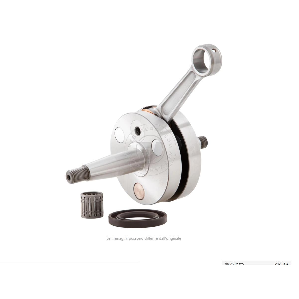 Albero motore CRIMAZ C51 volani tondi, cono 20, biella 105 dal pieno, corsa 51, spalle 87,5 + 83,5, Vespa 125 ET3 Primavera