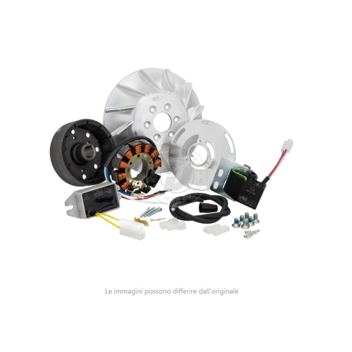 Accensione elettronica SIP PERFORMANCE by VAPE, SPORT, per Vespa 125 VNA, VNB, GT, GTR, Super, TS 1°, 150 VBA, VBB, GL, Sprint, Super, volano ca.: 1600g in alluminio CNC, 9 bobine, 12 magneti, 12V, AC 110 watt, anticipo variabile