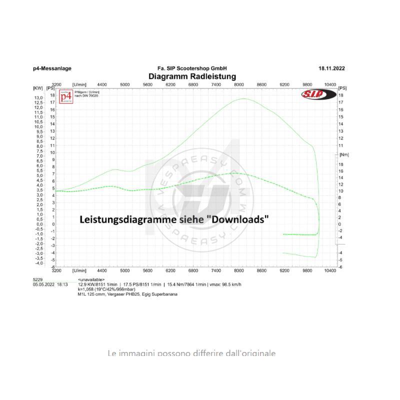 Accensione elettronica SIP PERFORMANCE by VAPE, SPORT, per Vespa PK 50-125, S, XL, XL2, ETS, cono 20, volano ca.: 1390g in alluminio CNC, 9 bobine, 12 magneti, 12V, AC 110 watt, anticipo variabile