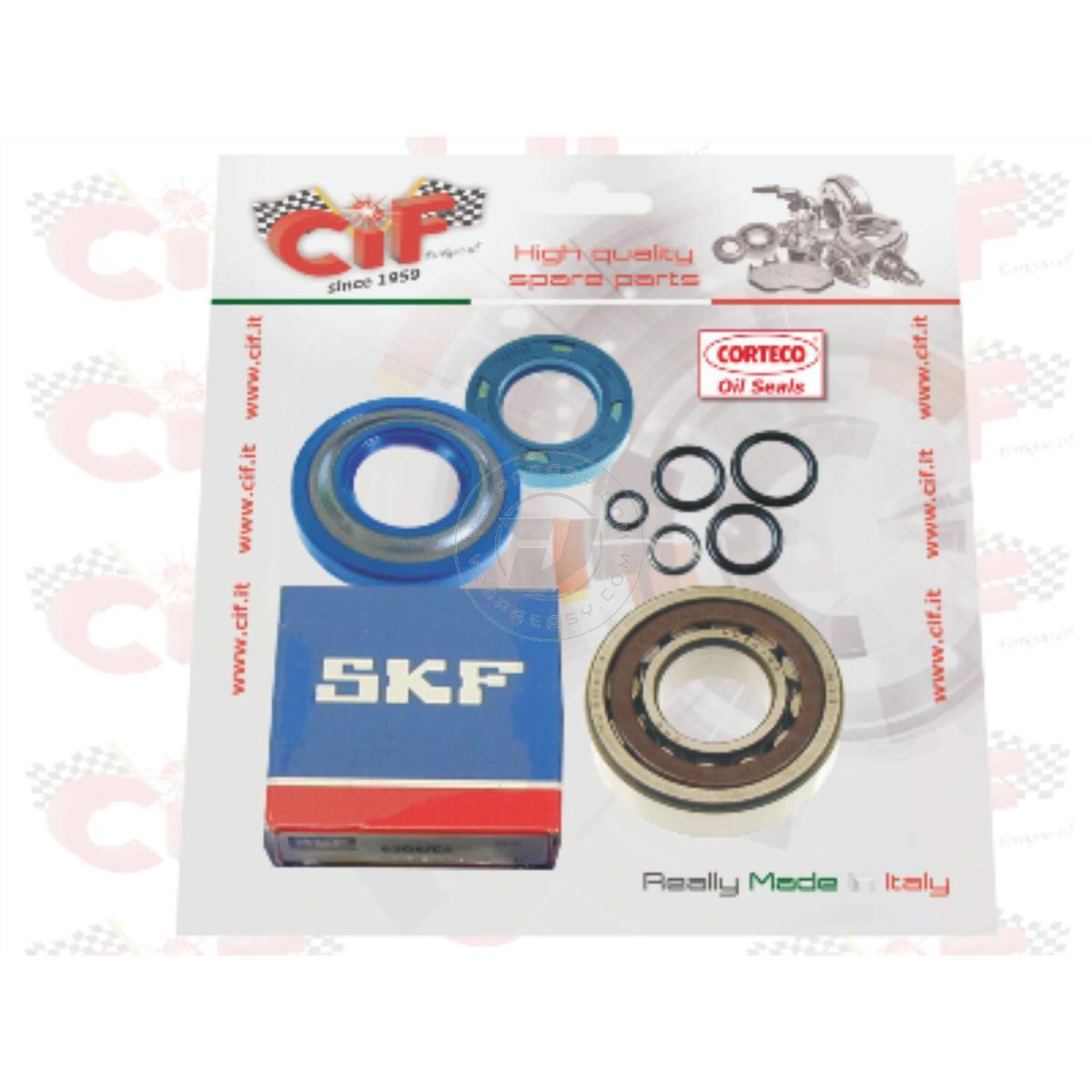 KIT REVISIONE ALBERO MOTORE VERSIONE "ECO-PLUS" CON PARAOLI BLU CORTECO SPECIFICO PER VESPA ET3