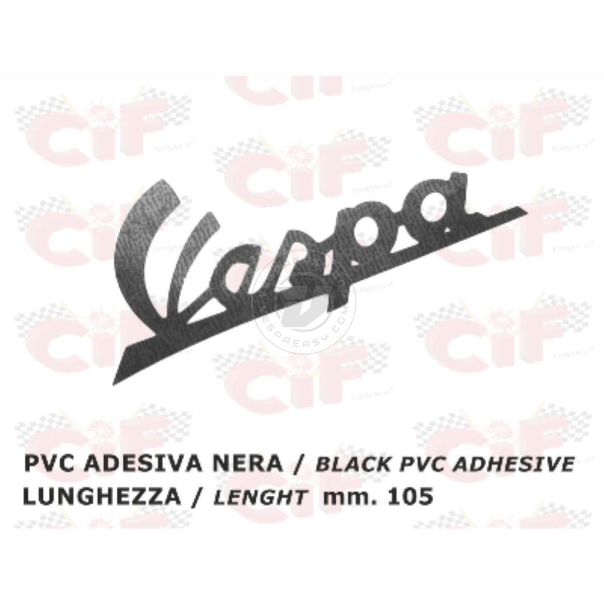 Targhetta in PVC adesiva Nera Vespa 125 VNB4 VNB5 105mm