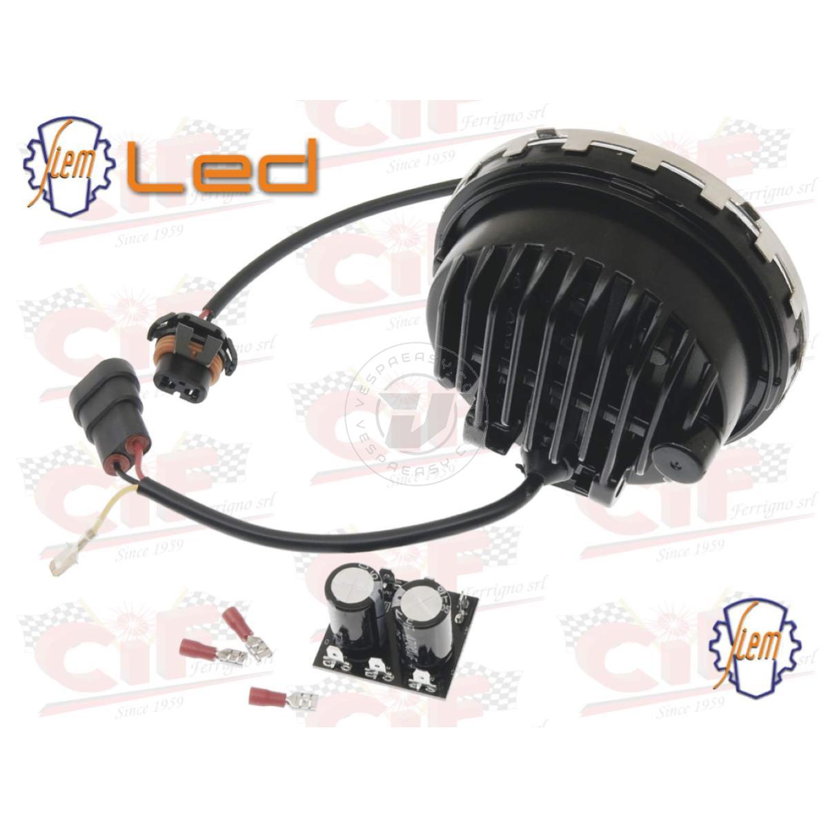 Gruppo Ottico Faro Vetro Siem Anteriore a LED Per Vespa R L N