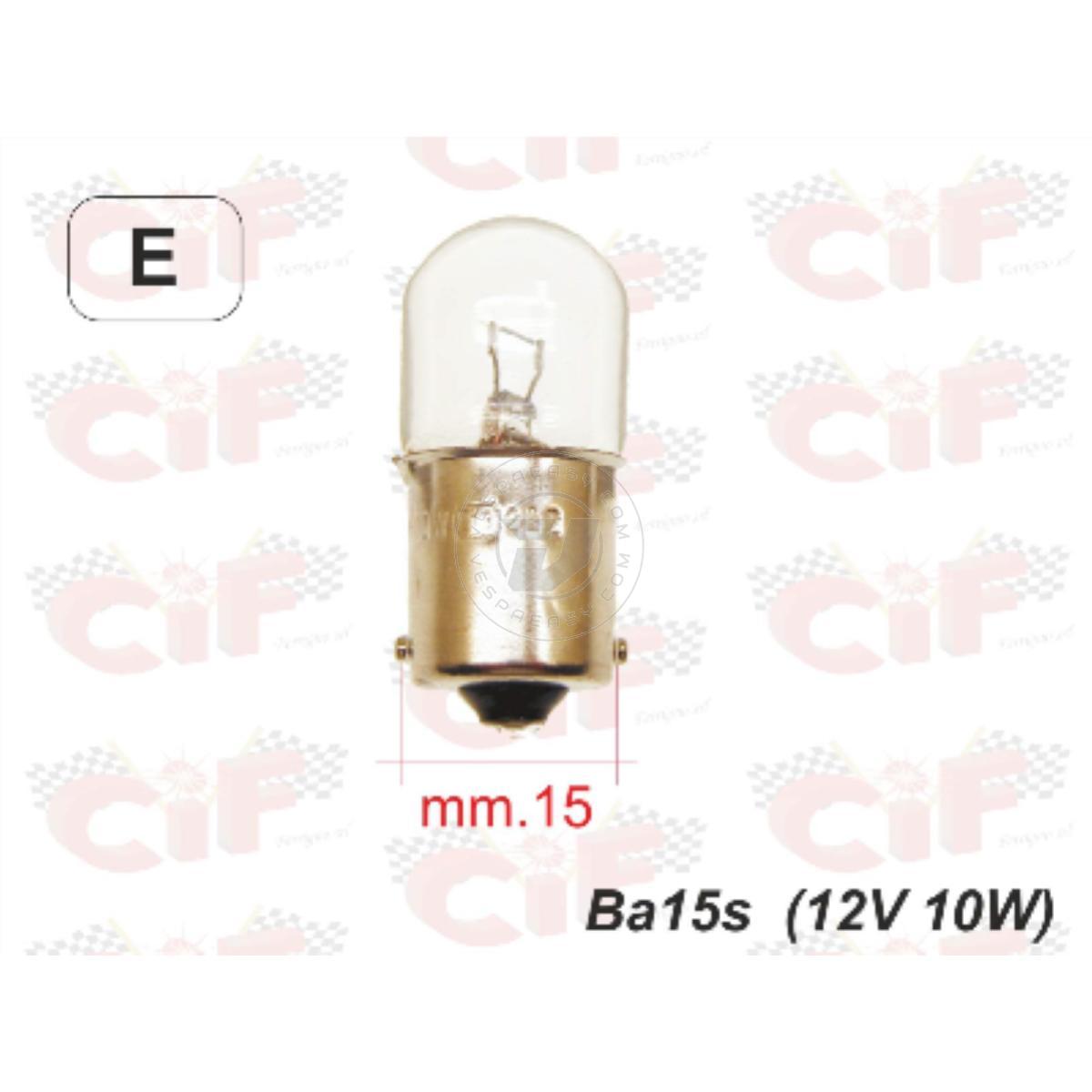 LAMPADINA BA 15s (12V 10W) LUCE STOP-FRECCE ANTERIORE/POSTERIORE