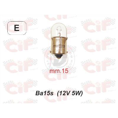 LAMPADINA BA 15s (12V 5W) LUCE POSIZIONE ANTERIORE/POSTERIORE