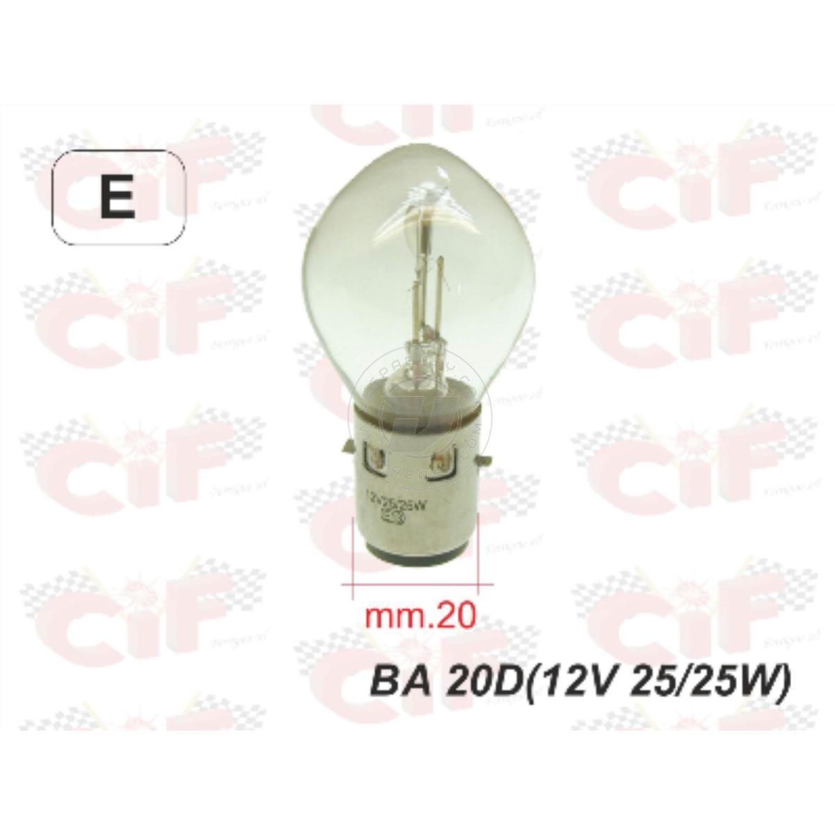 LAMPADINA BILUCE BA 20D (12V 25/25W) X FANALE ANTERIORE