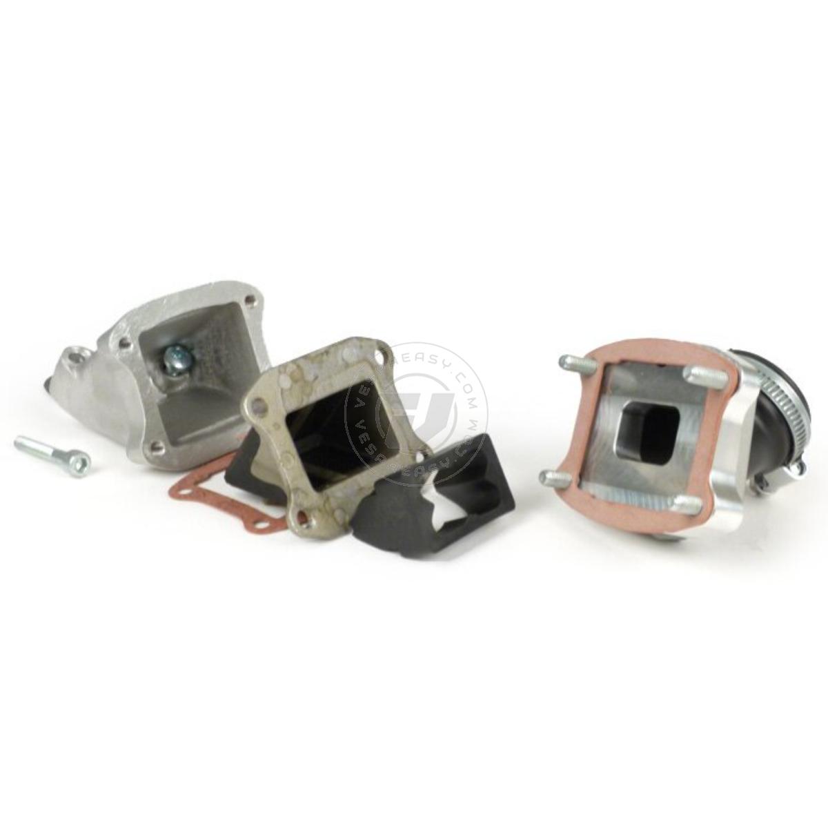 Collettore aspirazione lamellare POLINI VESPA PK 3 FORI D.24/30 CILINDRO GIRATO