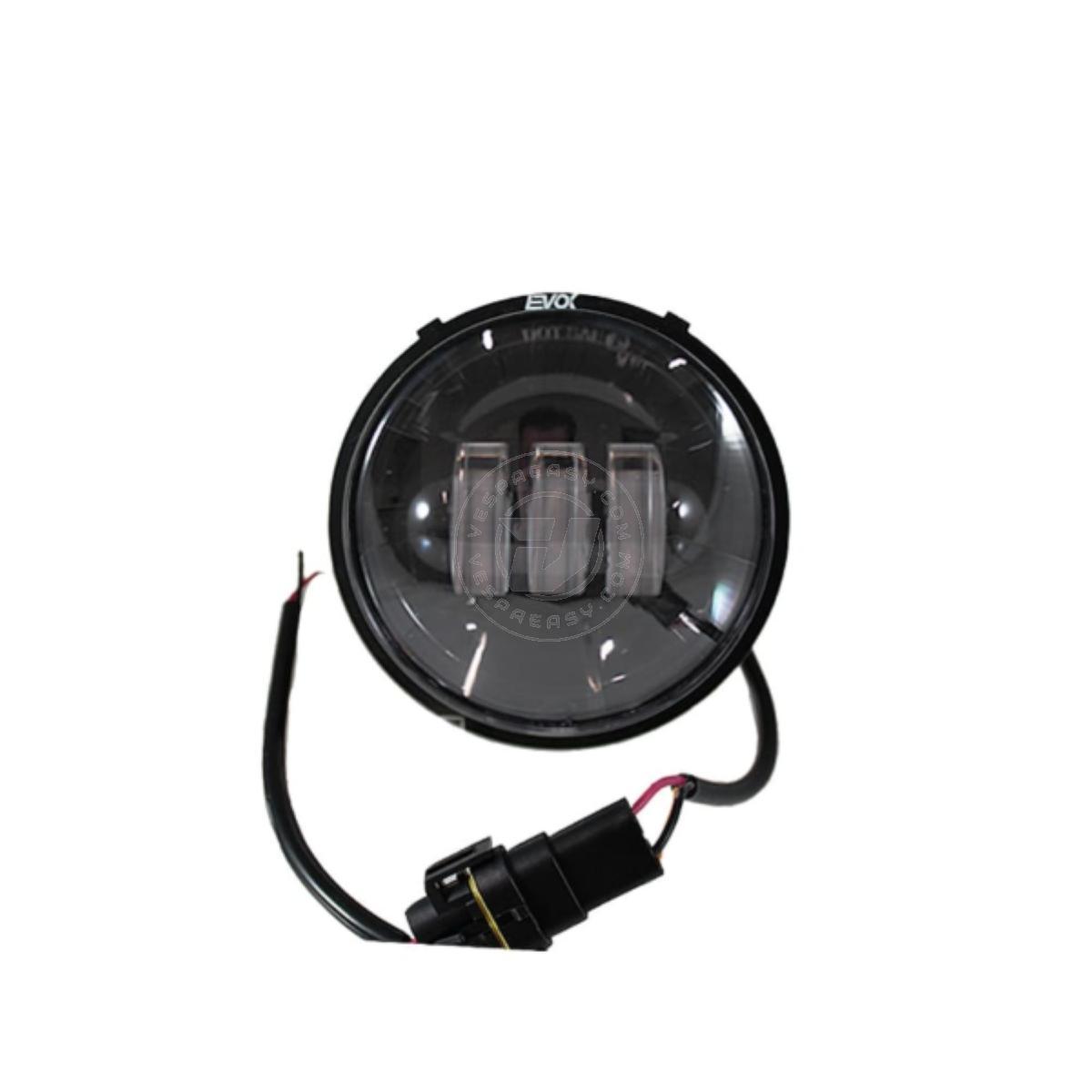 FANALE COMPLETO ANTERIORE SENZA ANGEL EYES FONDO NERO EVOK IRON LED PIAGGIO VESPA 50CC N/L/R  
