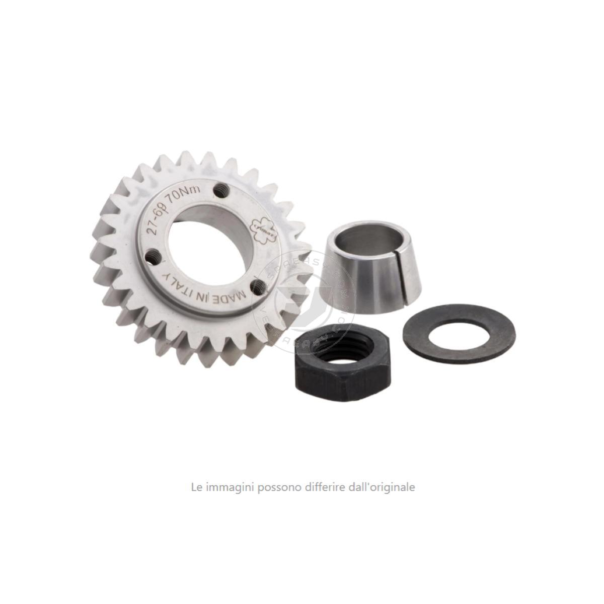 Pignone primaria z=27 CRIMAZ per rapporti 27-69 denti dritti Vespa 50, 90, 125 ET3 Primavera, PK, con cono