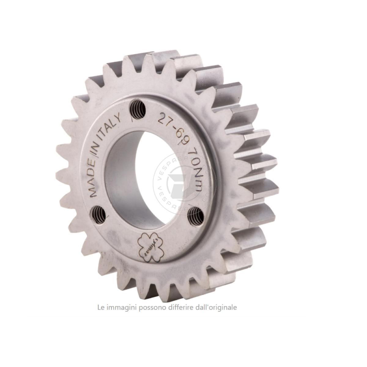 Pignone primaria z=27 CRIMAZ per rapporti 27-69 denti dritti Vespa 50, 90, 125 ET3 Primavera, PK