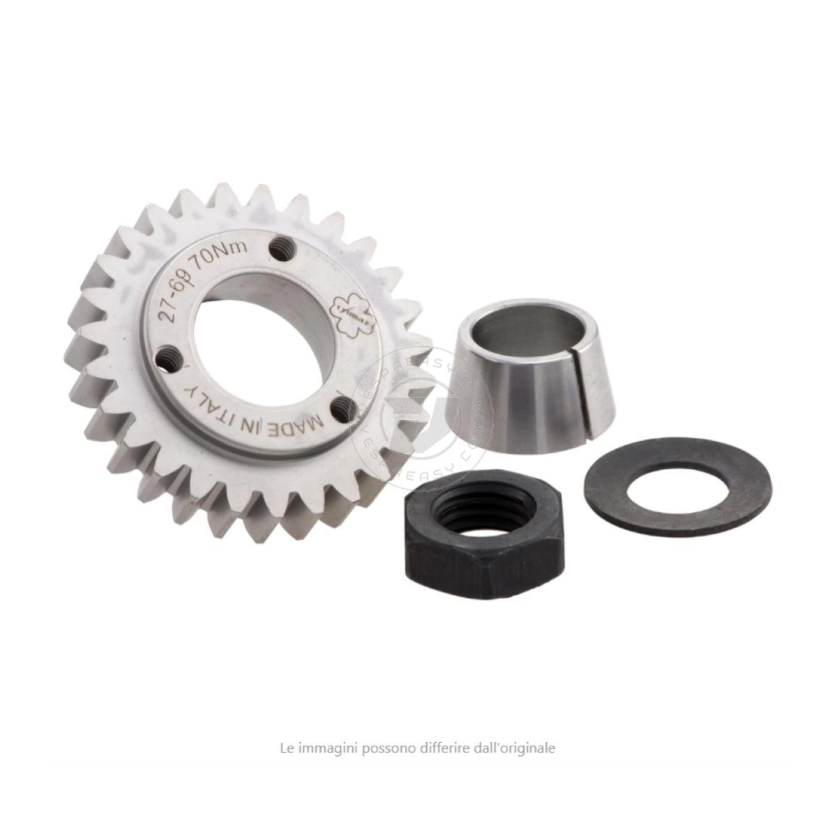 Pignone primaria z=25 CRIMAZ per rapporti 27-69 denti dritti Vespa 50, 90, 125 ET3 Primavera, PK, con cono  