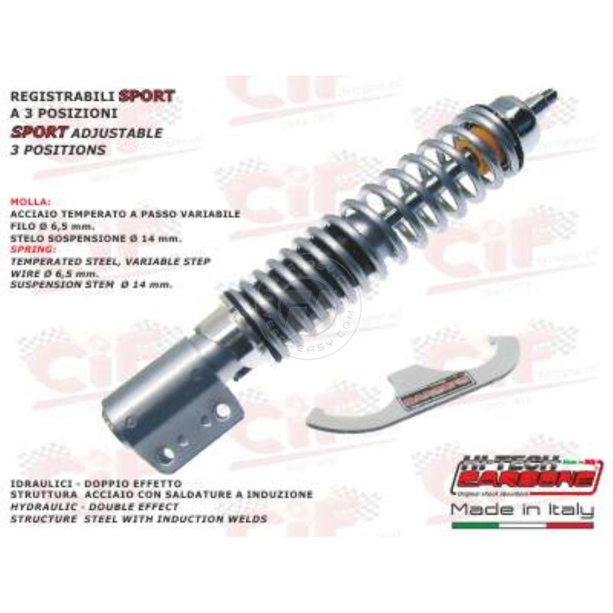 AMMORTIZZATORE ANTERIORE REGISTRABILE VERSIONE SPORT "TUTTO GRIGIO" PX PE T5