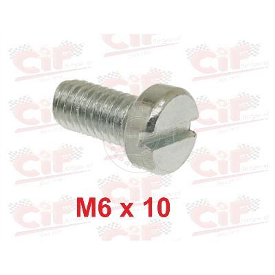 VITE TESTA CILINDRICA TAGLIO CACCIAVITE - M6x10 mm - FISSA COPERCHI VENTOLA VESPA FINO AL 1981