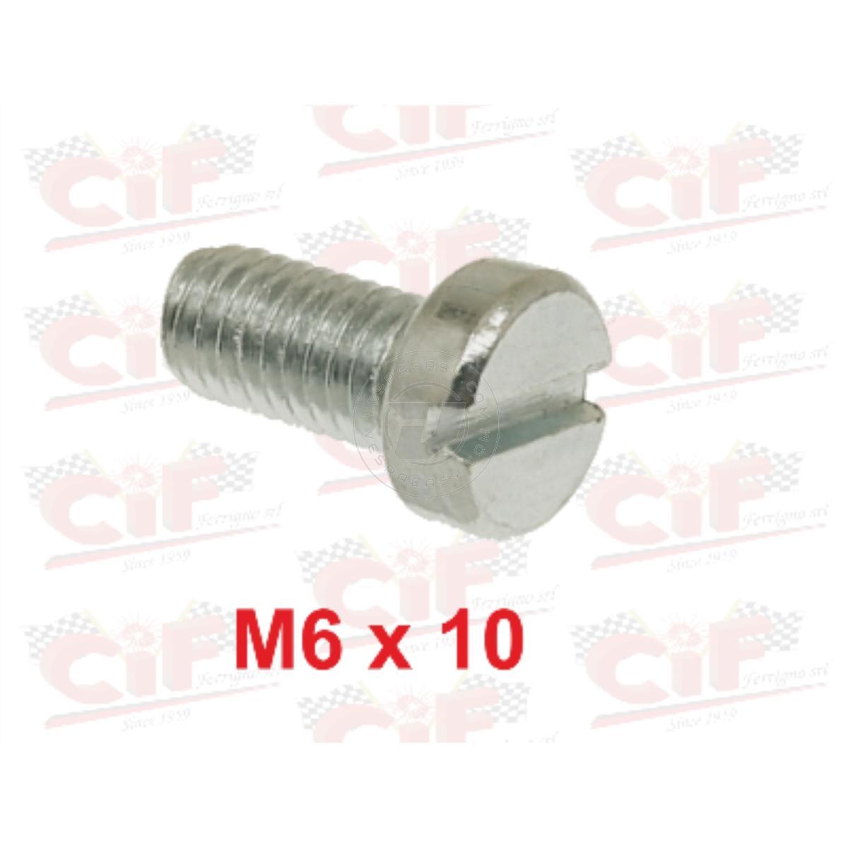 VITE TESTA CILINDRICA TAGLIO CACCIAVITE - M6x10 mm - FISSA COPERCHI VENTOLA VESPA FINO AL 1981