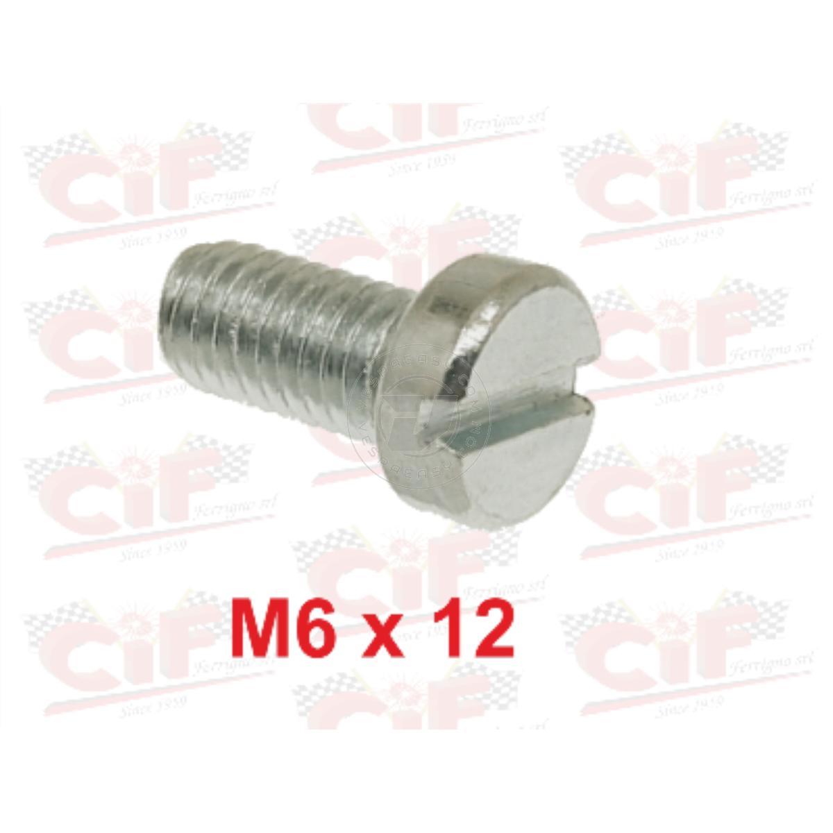 VITE TESTA CILINDRICA TAGLIO CACCIAVITE - M6x12 mm - FISSA COPERCHI VENTOLA VESPA FINO AL 1981