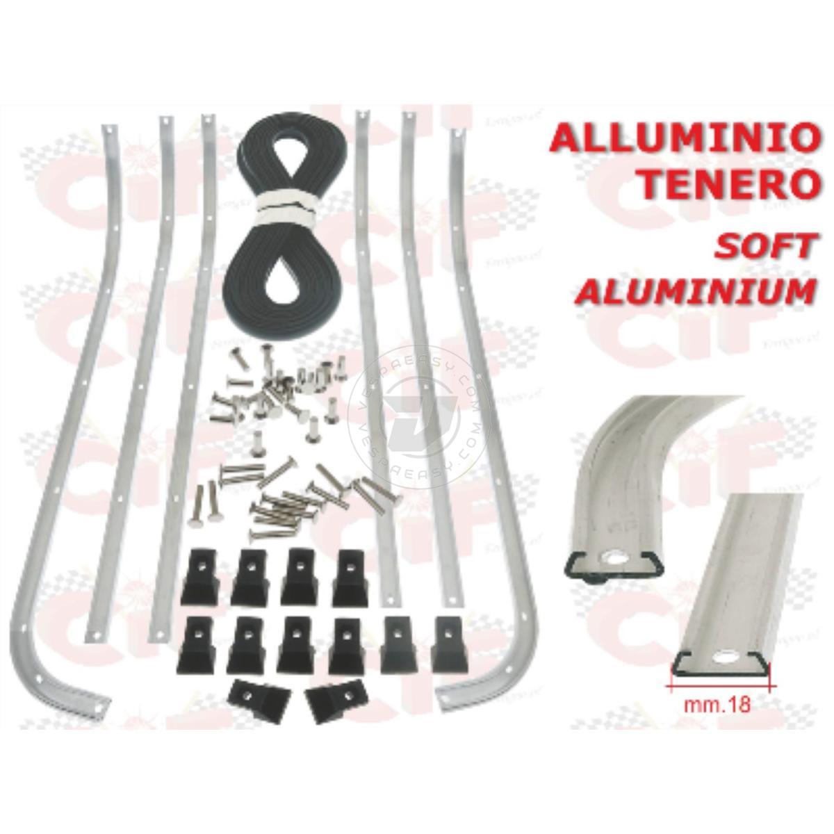 SR.STRISCIE PEDANA COMPLETA IN ALLUMINIO TENERO VESPA PX