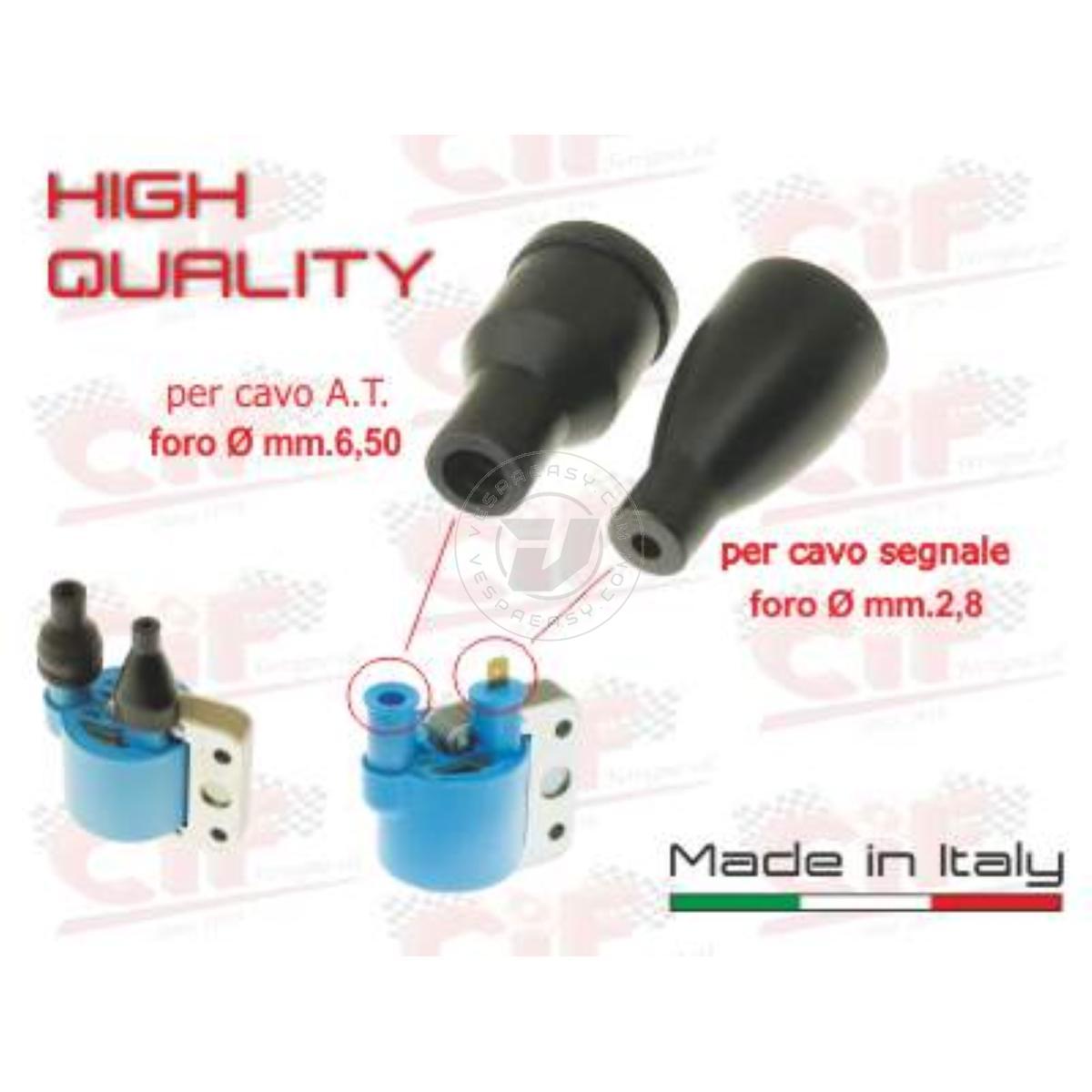 KIT CAPPUCCI ISOLANTI PER CAVO ALTA TENSIONE + CAVO SEGNALE BOBINA ALTA TENSIONE ESTERNA