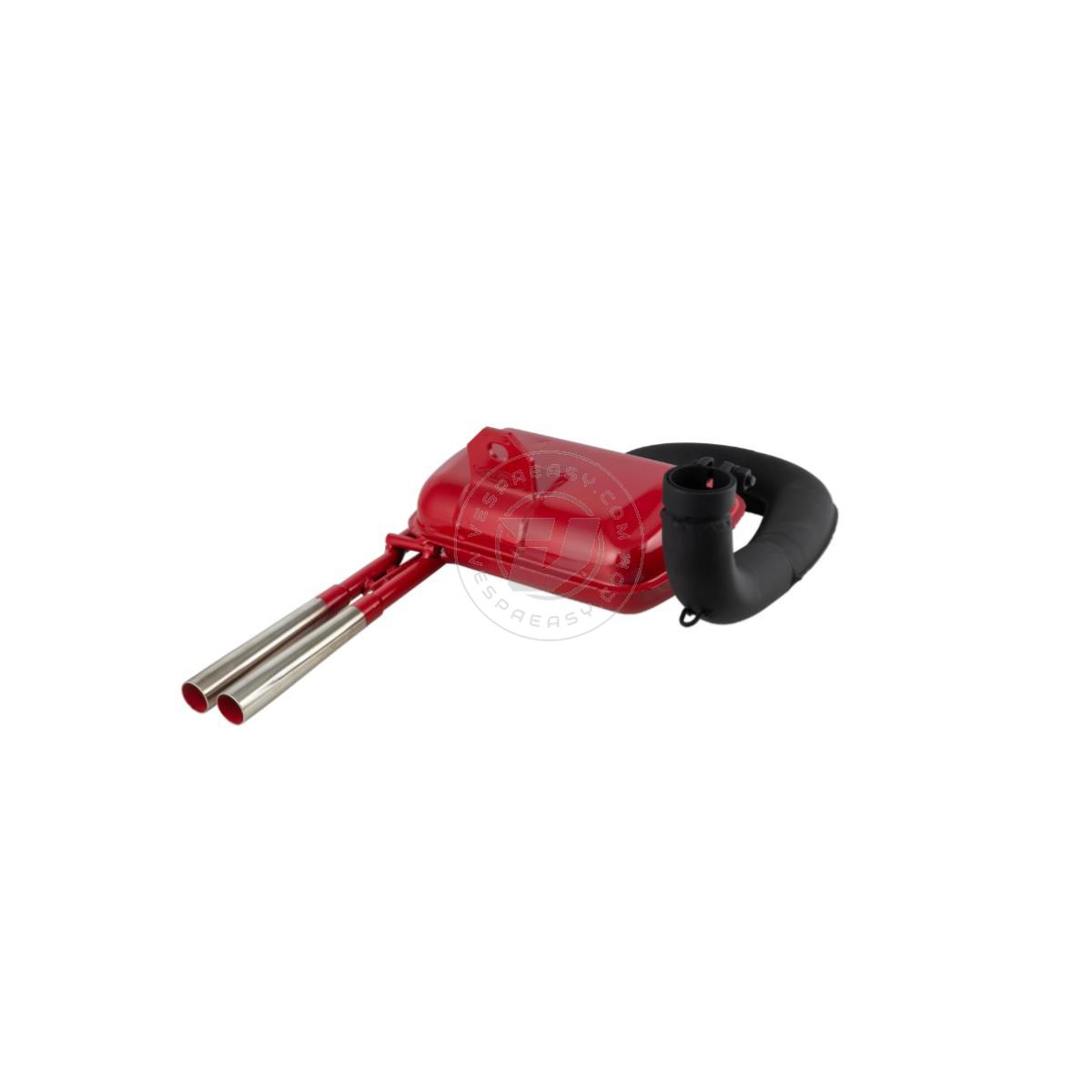 Marmitta SIP ROAD 3.0 per Vespa VNA-VNB-VBA-VBB-SUPER-GL-GT-GTR-SPRINT - rossa e doppio scarico cromato