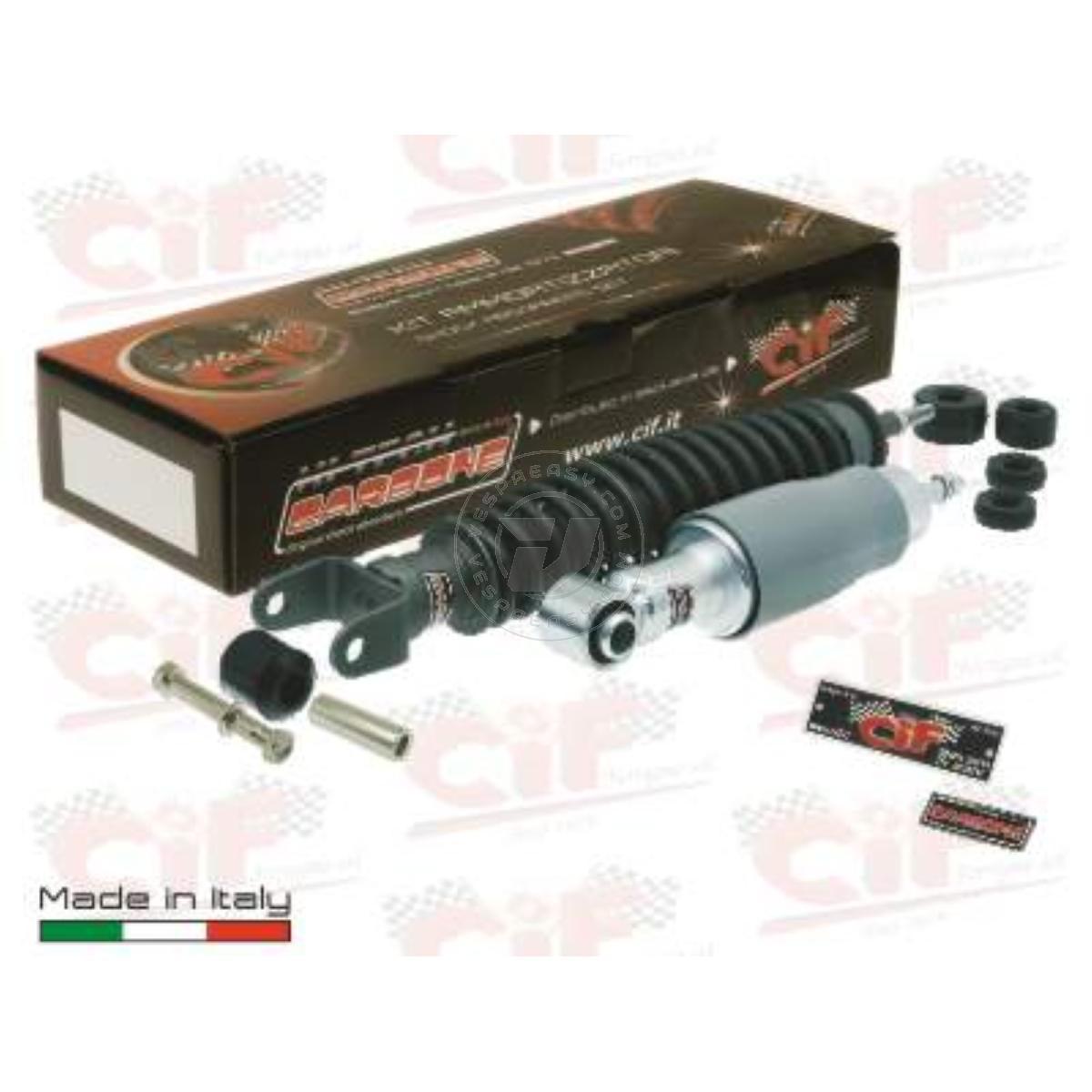 Kit coppia ammortizzatori NERI E GRIGI anteriore e posteriore "PER RESTAURATORE* per VESPA PK 50 - PK 50 XL