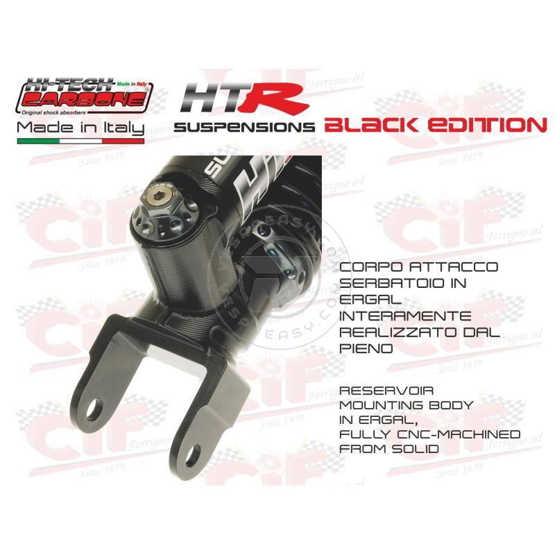AMMORTIZZATORE POSTERIORE HITECH CARBONE "HTR" OLEOPNEUMATICO A GAS PLURIREGOLABILE - BLACK EDITION - CON PORTACHIAVI DI REGOLAZIONE - VESPA - prodotto servito in scatola