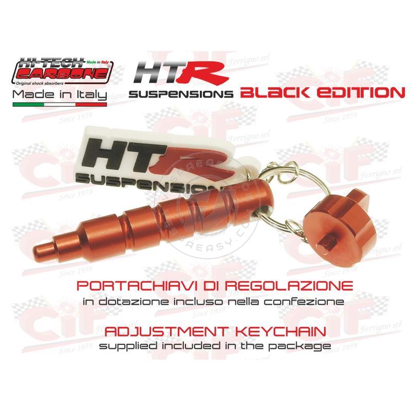 AMMORTIZZATORE POSTERIORE HITECH CARBONE "HTR" OLEOPNEUMATICO A GAS PLURIREGOLABILE - BLACK EDITION - CON PORTACHIAVI DI REGOLAZIONE - VESPA - prodotto servito in scatola