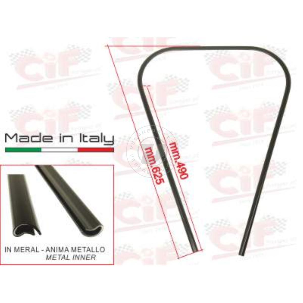 BORDO SCUDO IN MERAL MOD.ORIG. BLACK/NERO SEMILUCIDO VESPA PXE ARCOBALENO dal 1983