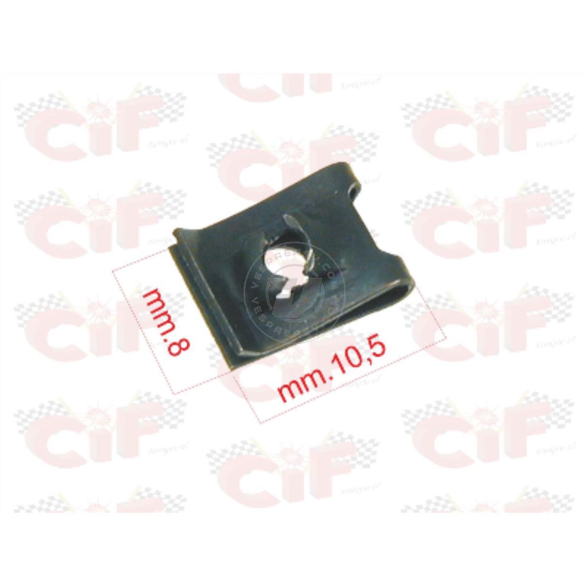 Piastrina per vite autofilettante Ø 2,9mm nasello vespa special clip clacson 