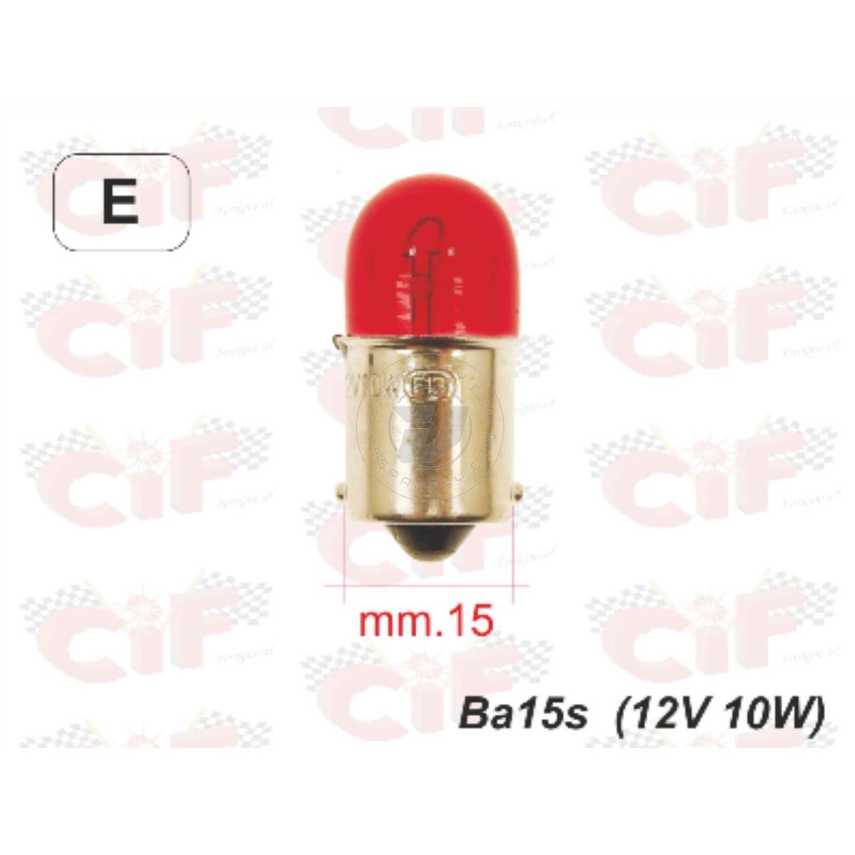 Lampadina 12V 10W BA15S - rossa