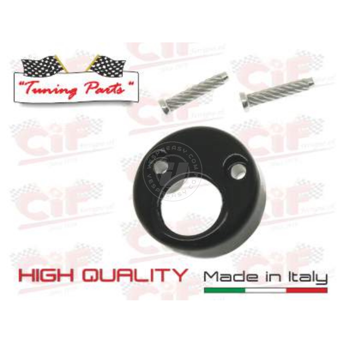 Cover per bloccasterzo alta qualità nero semilucido per Vespa 50, Special, 125 ET3 Primavera, PX