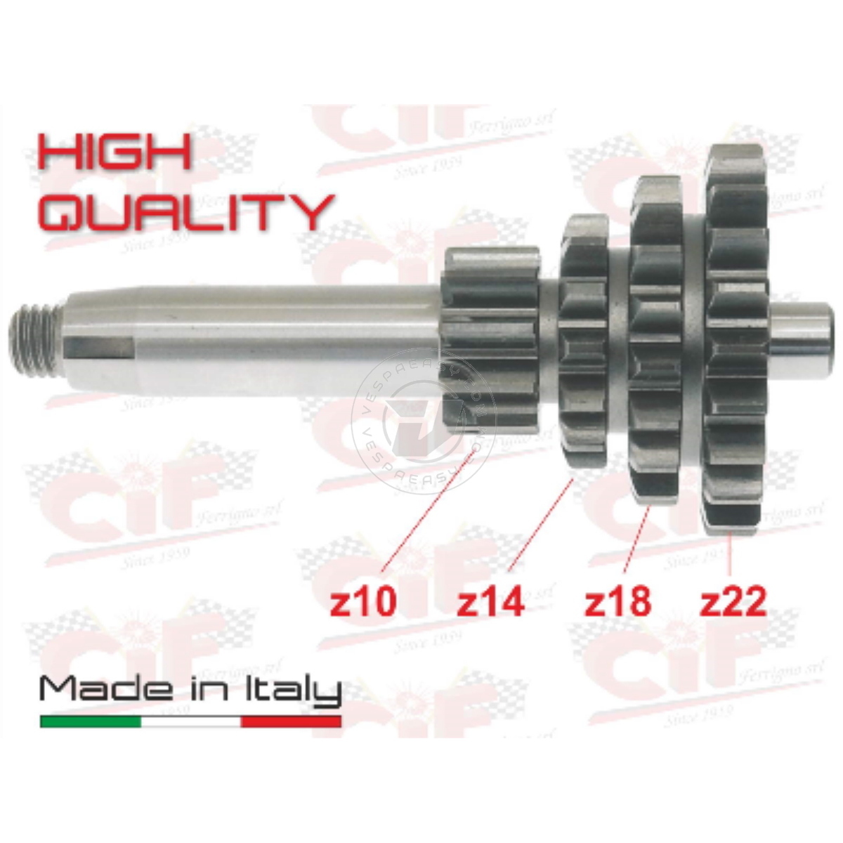 CLUSTER MULTIPLO INGRANAGGIO QUADRUPLO 4 velocità - VESPA 10-14-18-20