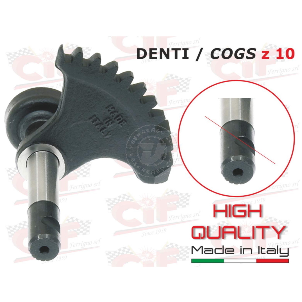 Ingranaggio SETTORE AVVIAMENTO - N.DENTI z 10 VESPA PX PE